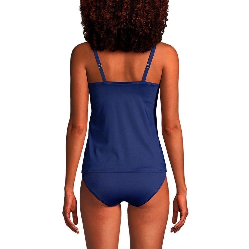 Land’s End Tankini tummy technology Square neck Tankini top underwire Navy Var - Picture 7 of 13